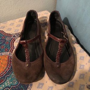 FRYE chocolate strappy ballet flat